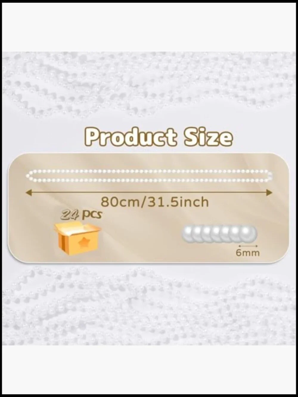 24 Faux Pearl Necklaces 6mm White Beaded Bulk 33 inch Strand Costume Jewelry